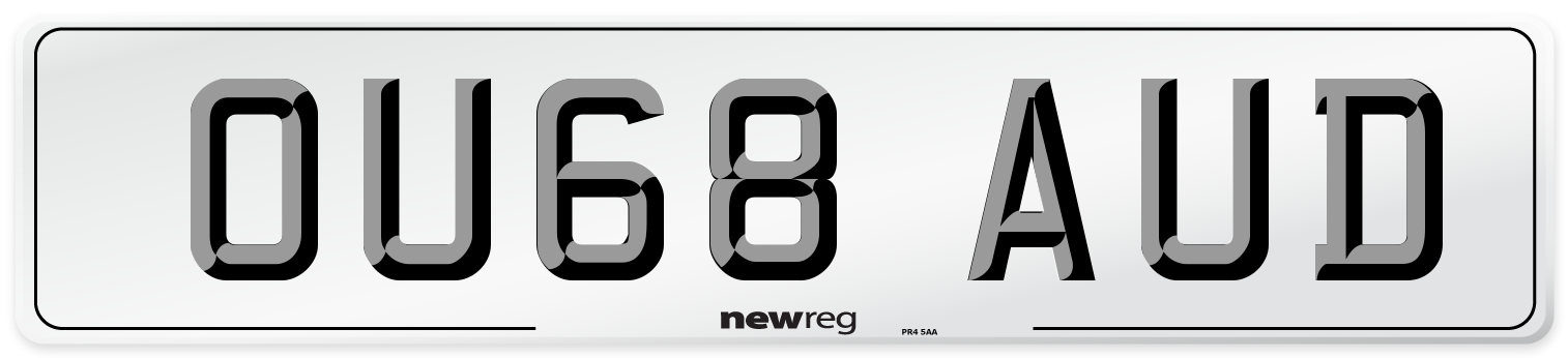 OU68 AUD Number Plate from New Reg